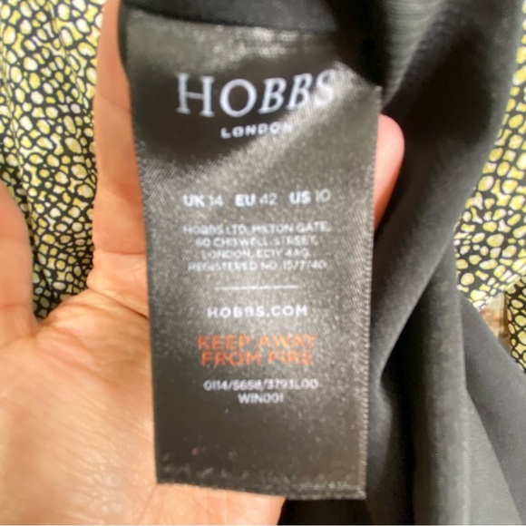 Hobbs London Dotted Silk Faux Wrap Dress Size 10 - Picture 7 of 8